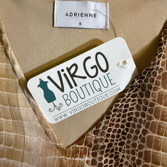 NWT Adrienne Rich Brown and Tan Crocodile Textured Blouse - Size S - Picture 11 of 13